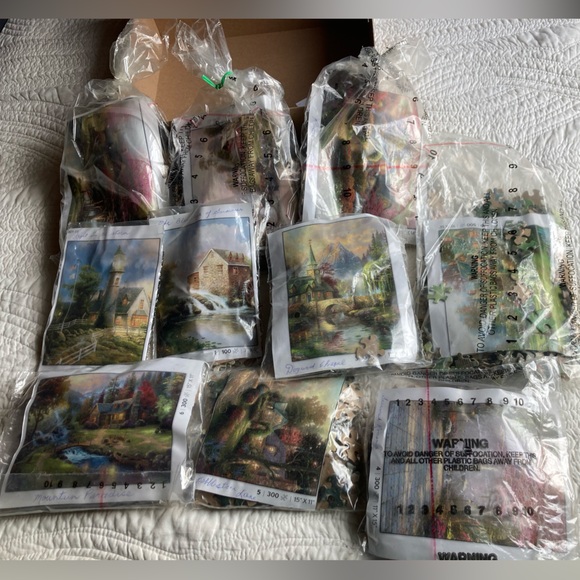 THOMAS KINKADE jigsaw puzzles box set of 10 - Picture 4 of 4